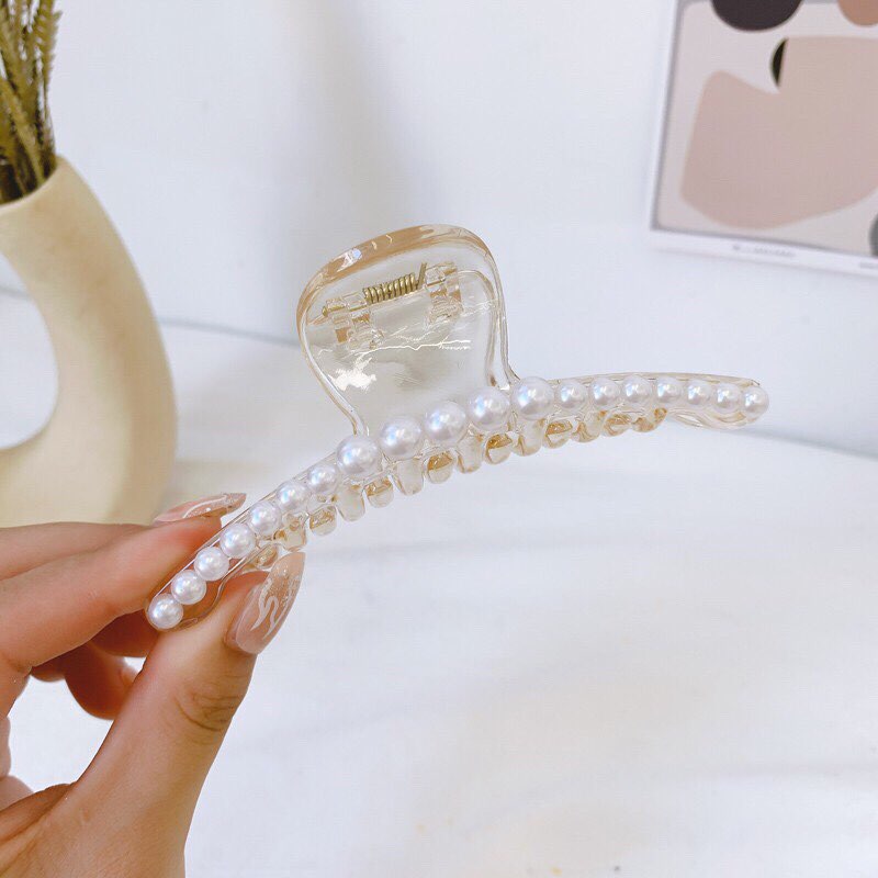 Kẹp tóc ngọc trai nhân tạo phong cách Hàn Quốc điệu đà dễ thương - dài 11cm