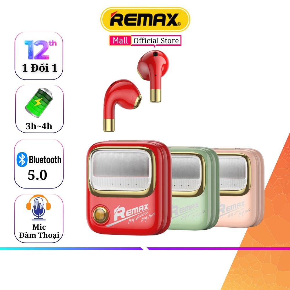 Tai nghe True Wireless Remax TWS-38 phong cách retro âm thanh chuẩn HIFI chạm cảm ứng có mic dùng cho IOS và Android - Hàng Chính Hãng Remax