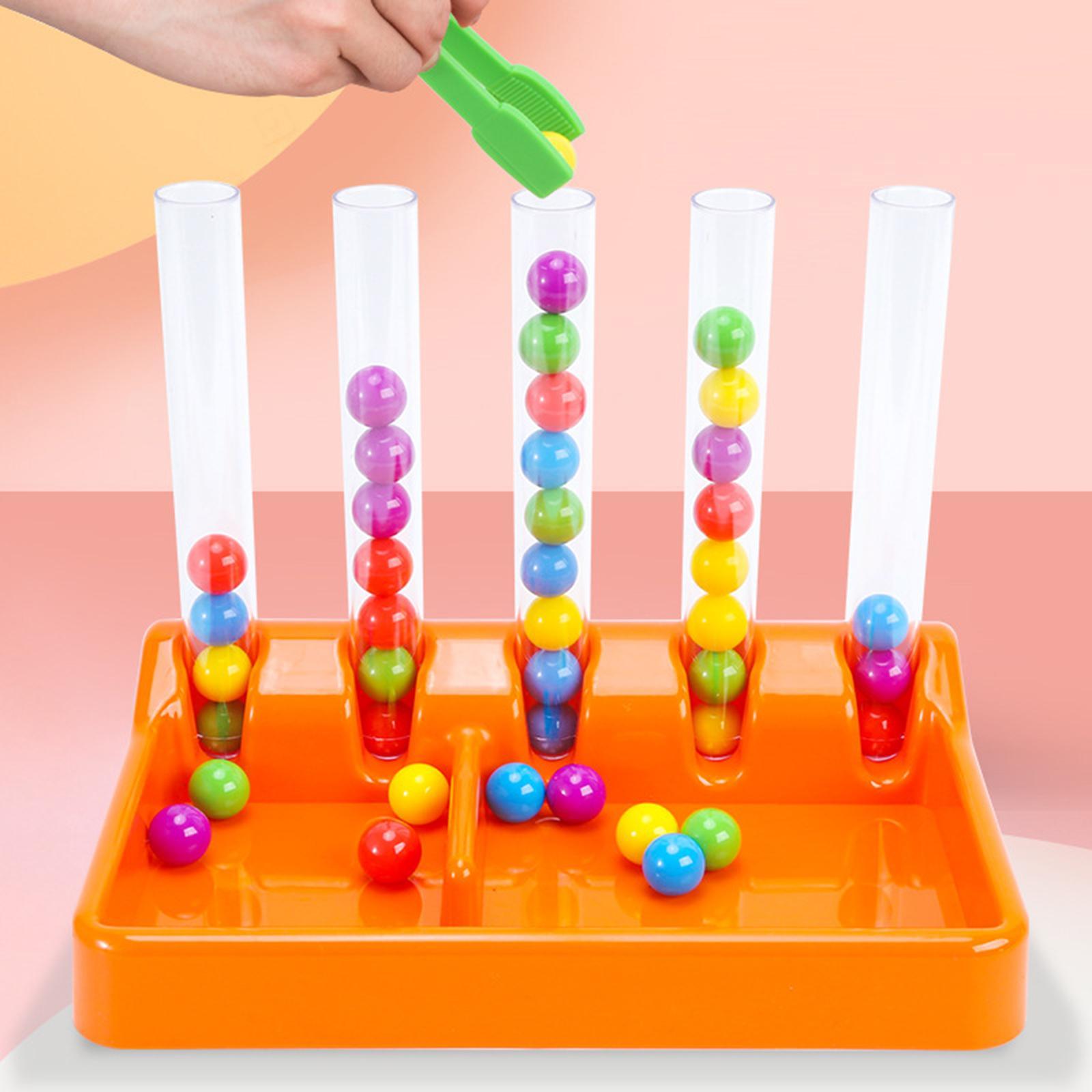 Color Matching Game Fine Motor Skill Toys Cognitive Birthday Gift Beads Games for Nursery Learning Activities Travel Preschool Toddlers