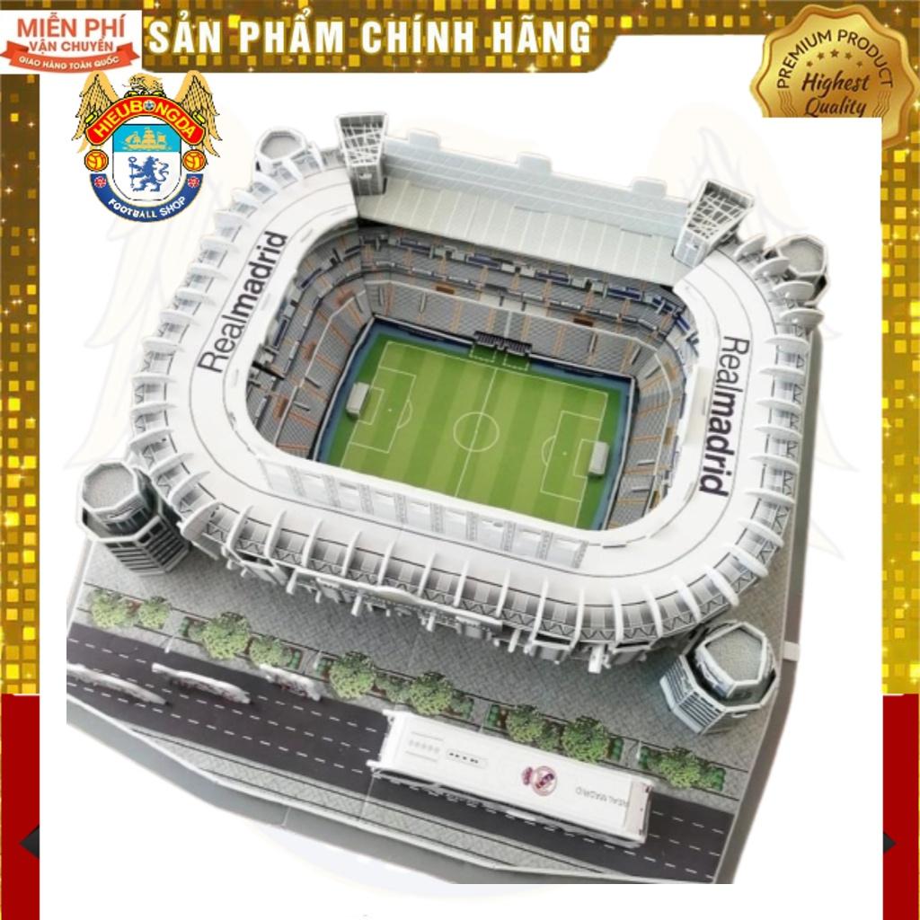 Mô hình sân vận động bóng đá SVĐ Real Madrid Bernabeu Santiago đồ chơi lắp ghép sân vận động bóng đá mô hình giấy 3D