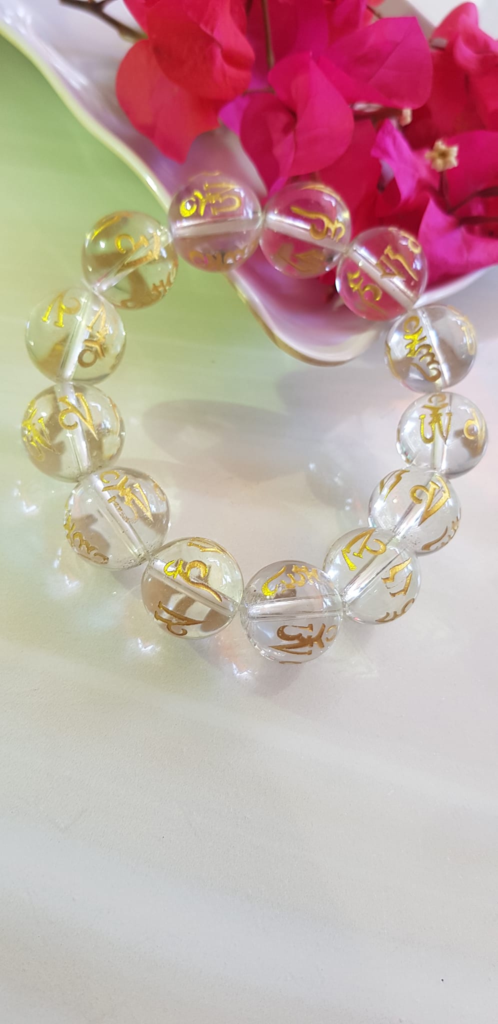 Vòng Tay Nam Màu Trắng khắc chữ Vàng sáng đẹp Size hạt 16mm gồm 13 hạt đúng cung sanh hợp Các Anh mạng Kim mạng Thủy đeo may mắn ạ