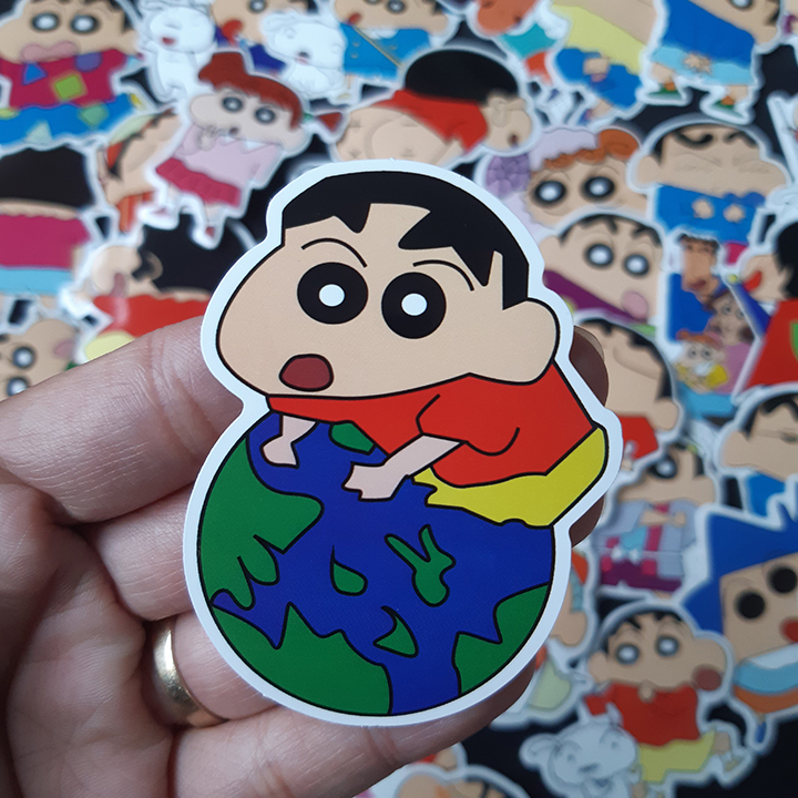 Bộ Sticker dán cao cấp chủ đề SHIN - CẬU BÉ BÚT CHÌ - Dùng dán Xe, dán mũ bảo hiểm, dán Laptop...