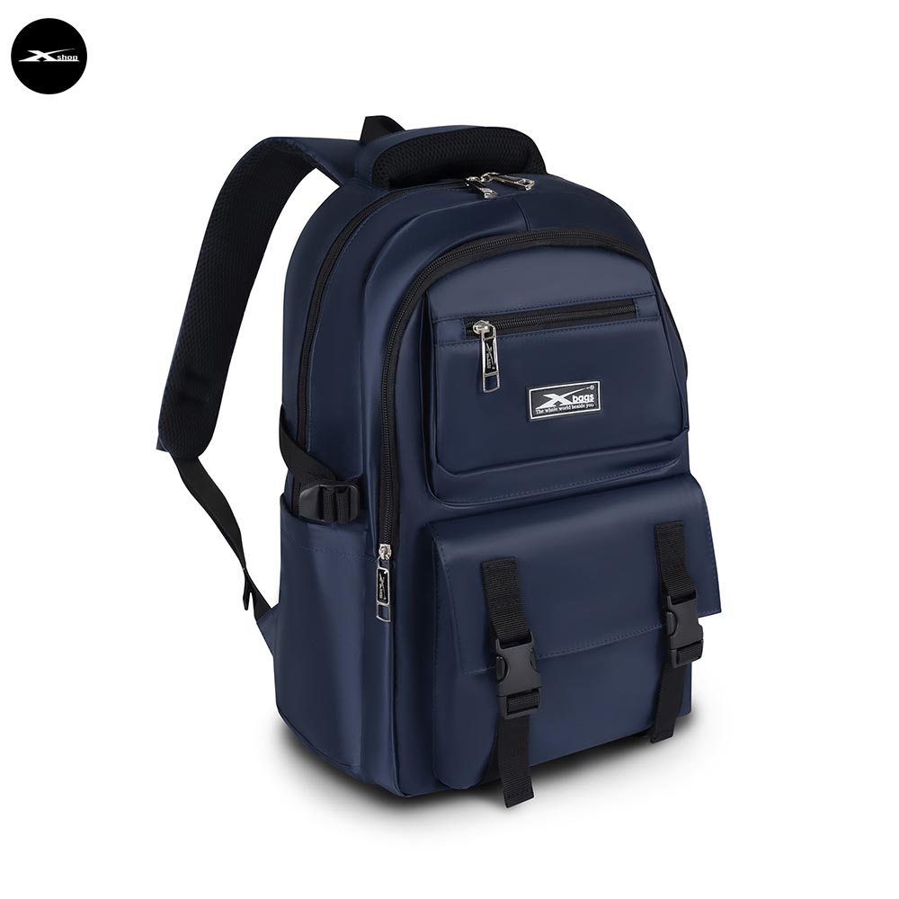 Balo Đi Học Nam Nữ Xbags Dark Blue XB 3202 - Balo Thời Trang Cao Cấp, Vải Polyester Chống Nước, Ngăn Chứa Rộng Đựng Laptop 15.6 Inch