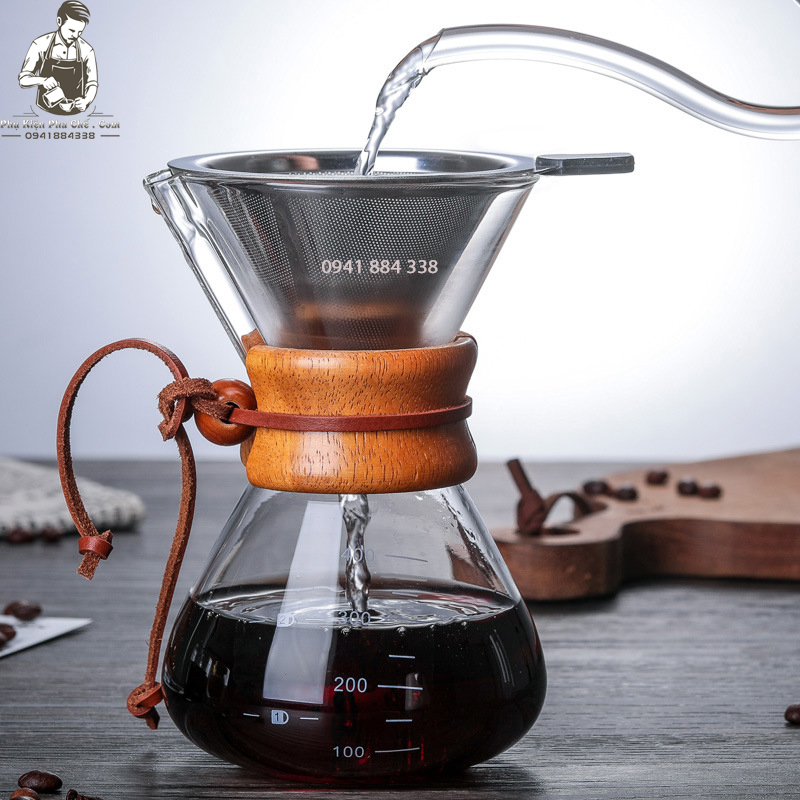 Bình Chemex Pha Cà Phê Pour Over Drip Brew V60 Thủy Tinh CM02