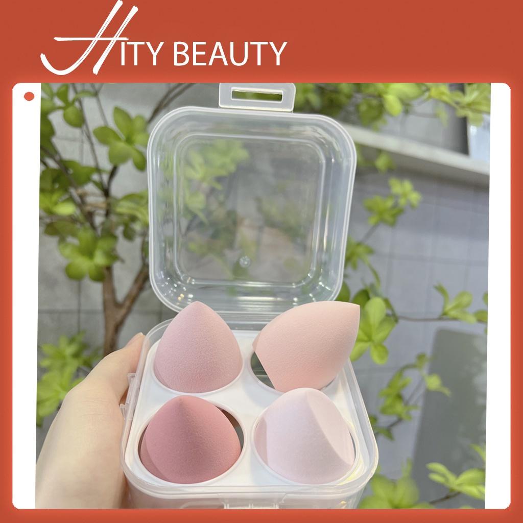 Mút trang điểm hộp nhựa khô, cực mềm mịn cao cấp cho Makeup chuyên nghiệp, cá nhân - Hity Beauty