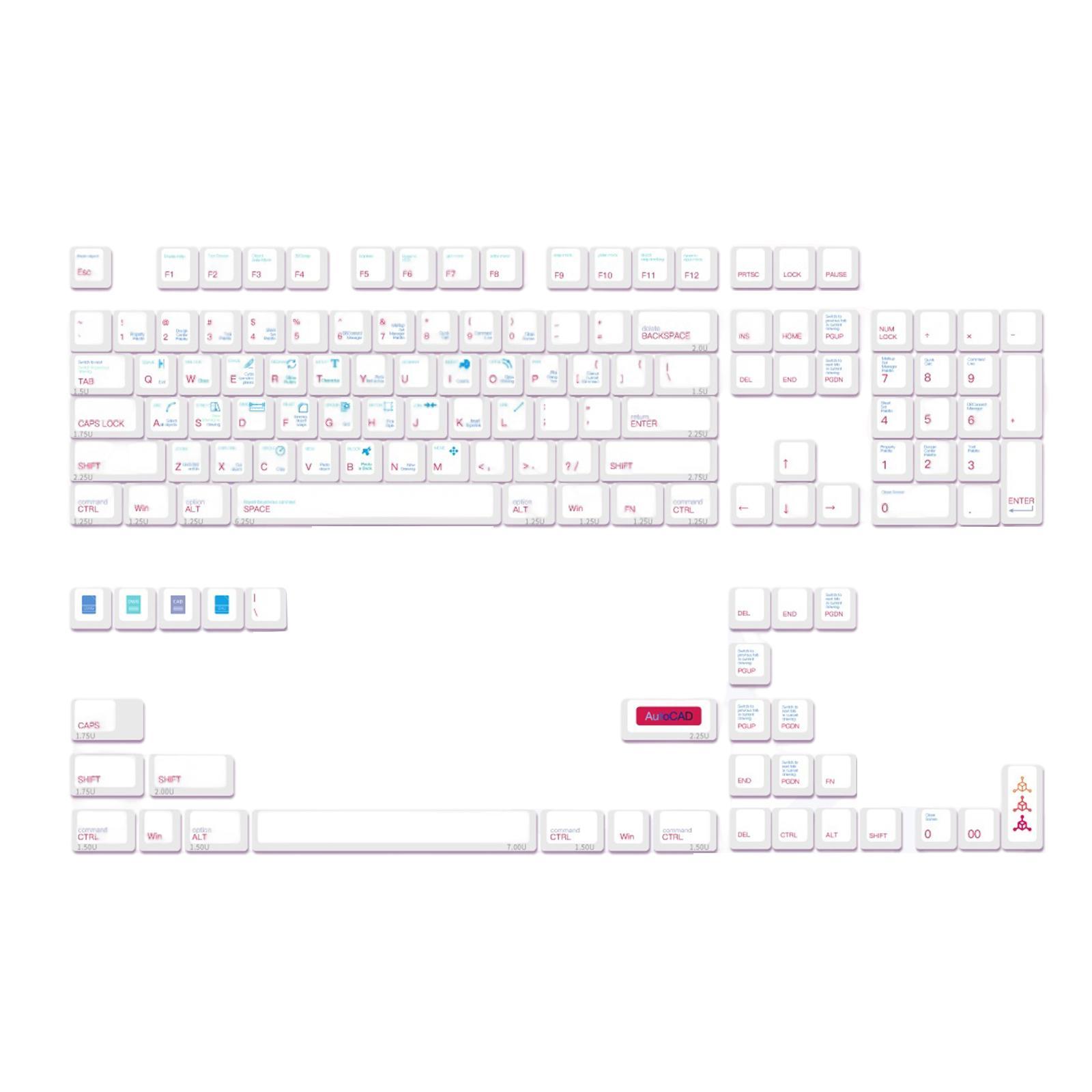 Keycaps Exquisite 136 Keys Dye Sublimation for CHERRY Switch Spare Parts,