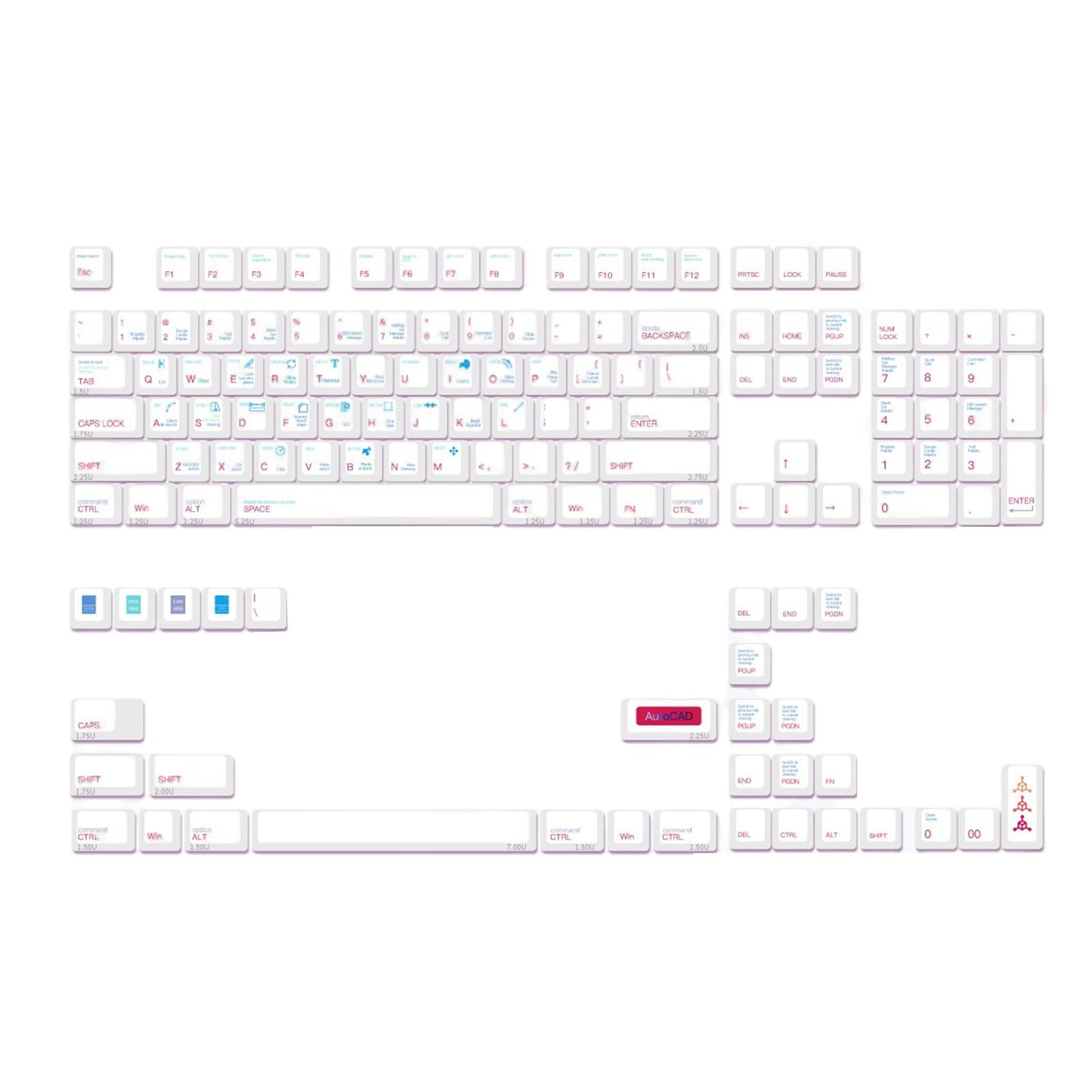 Keycaps, 136 Keys, Easy Install ,Comfortable for CHERRY MX Switch Mechanical Keyboard Keyboard Ccessories