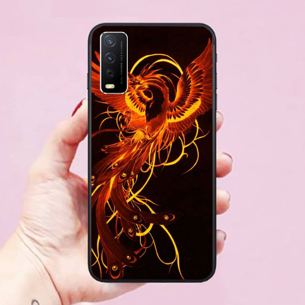 Ốp lưng điện thoại dành cho Vivo Y12S/Y20/Y20S/Y21S Hình Phượng Hoàng Lửa