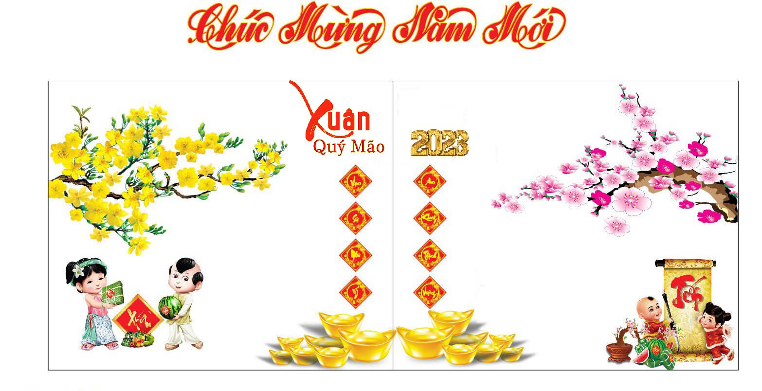 Decal trang trí tết - decal tết dán cửa kính chúc mừng năm mới PK659