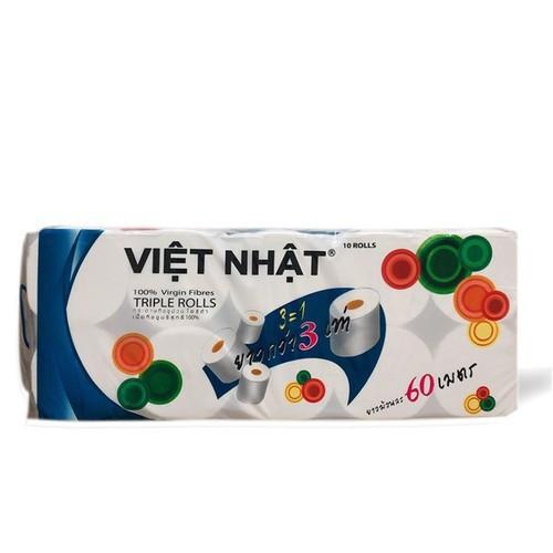 Giấy vệ sinh việt nhật 10 cuộn x 3 lớp, hàng chuẩn công nghệ Nhật