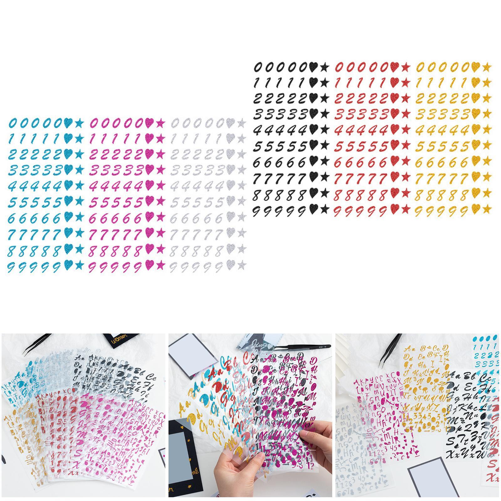 6x Self Adhesive Sticker Journal Colorful Word Stickers Album School Supplies Label Calendar