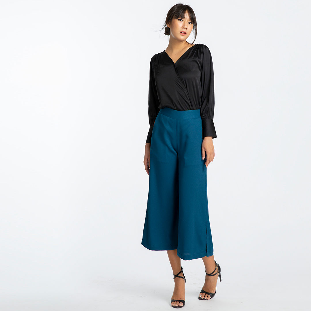 Quần Lửng Ống Rộng Quần Culottes Thời trang thiết kế Hity PAN044 Culottes (Xanh Indigo)