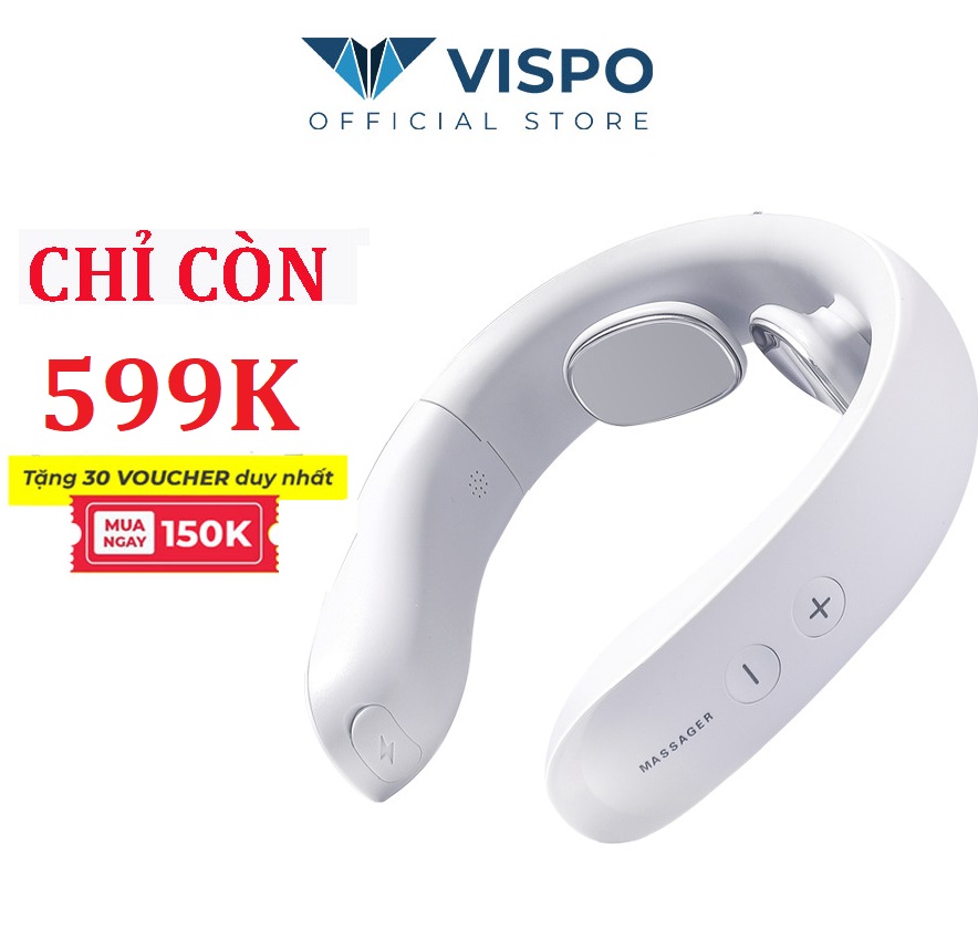 Máy Massage Cổ VISPO VP-CV23 sử dụng công nghệ EMS tiên tiến và nhiệt ấm giúp thư giãn, giảm nhức mỏi cổ