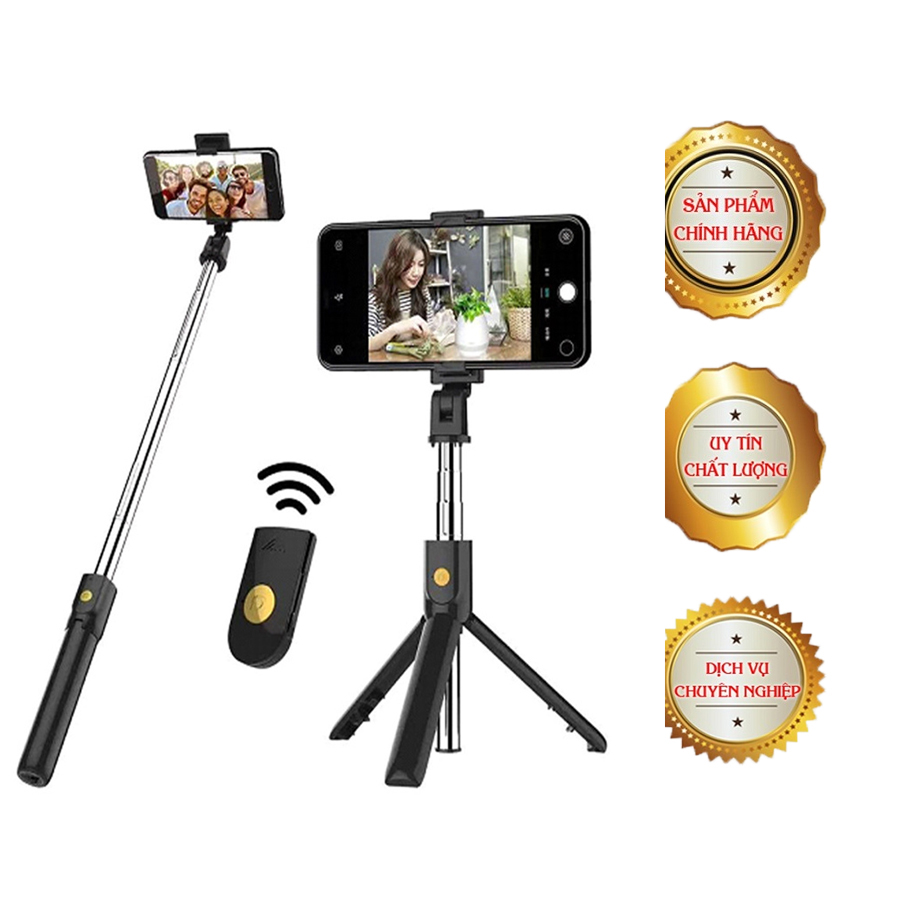 Gậy chụp ảnh 3 chân tripod có khiển từ xa thu dài ngắn selfie mọi lúc mọi nơi