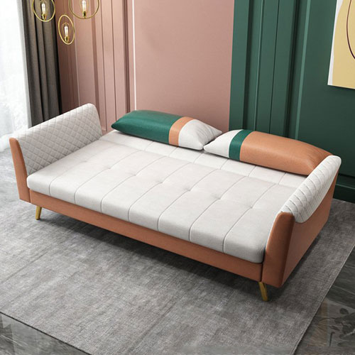 Sofa Giường Bật Bọc Da Phối Màu Tỏa Sáng DP-SGB55