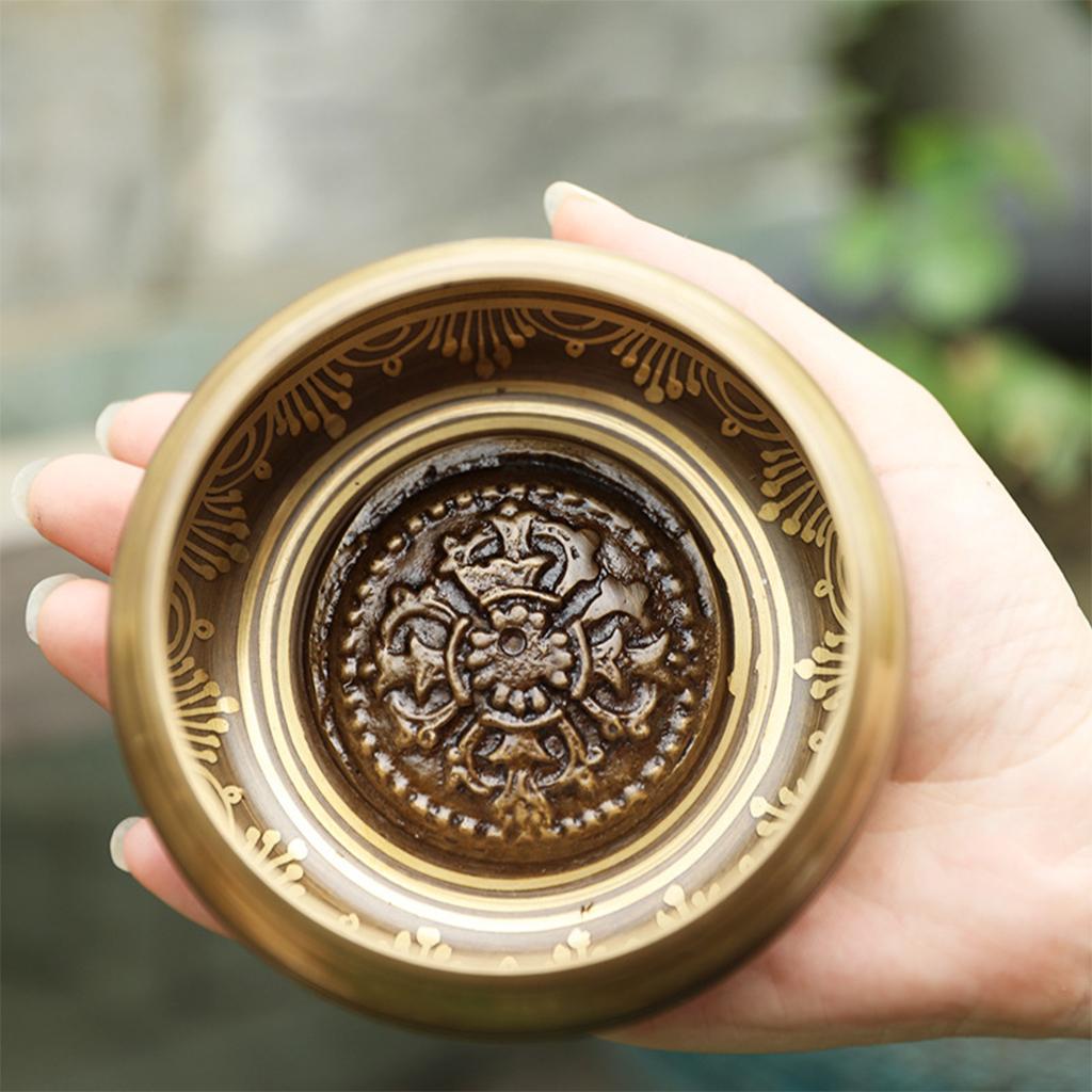 Set Meditation Sound Bowl Relaxation Brass Six Character