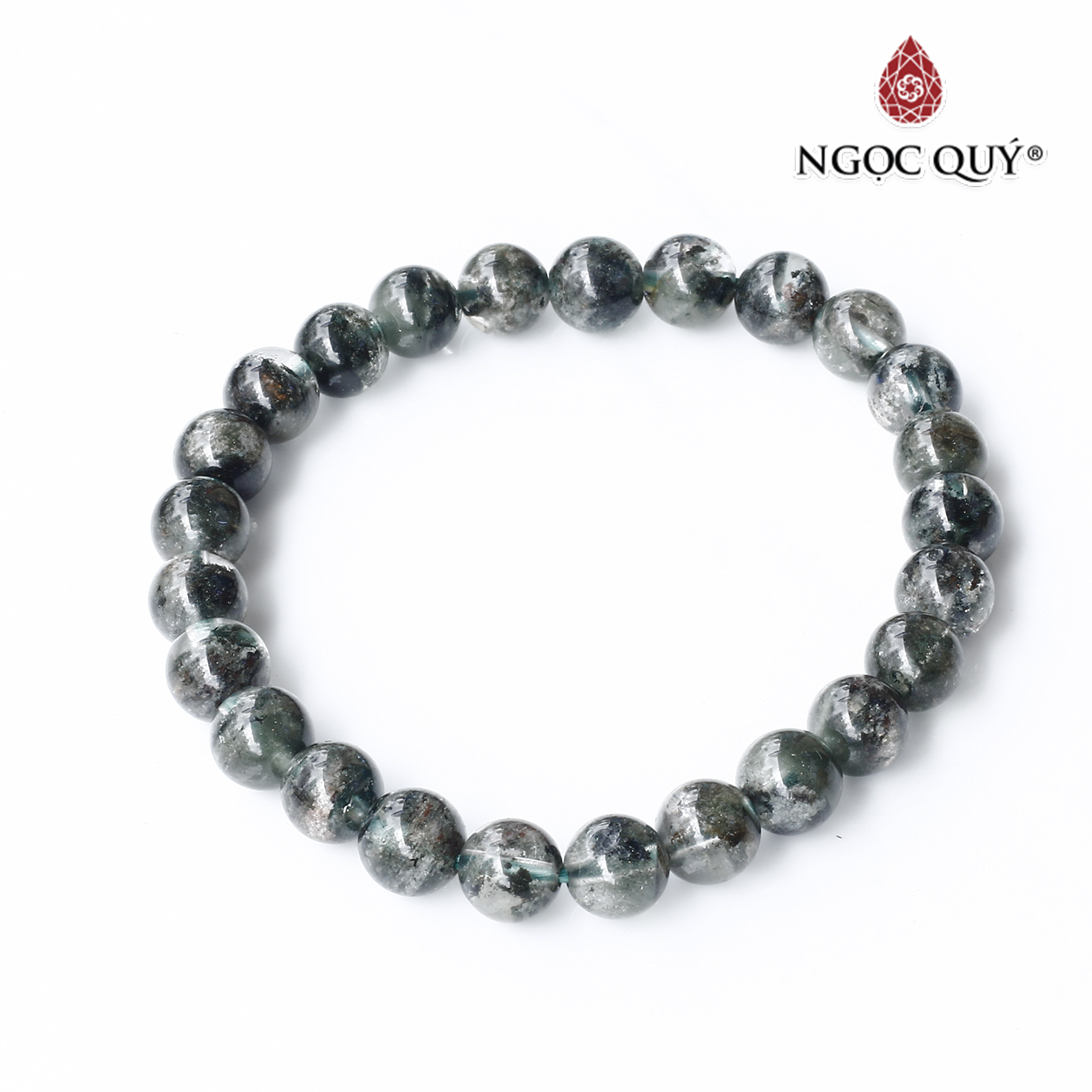 Vòng thạch anh ưu linh rêu xanh mệnh mộc hỏa - Ngọc Qúy Gemstones