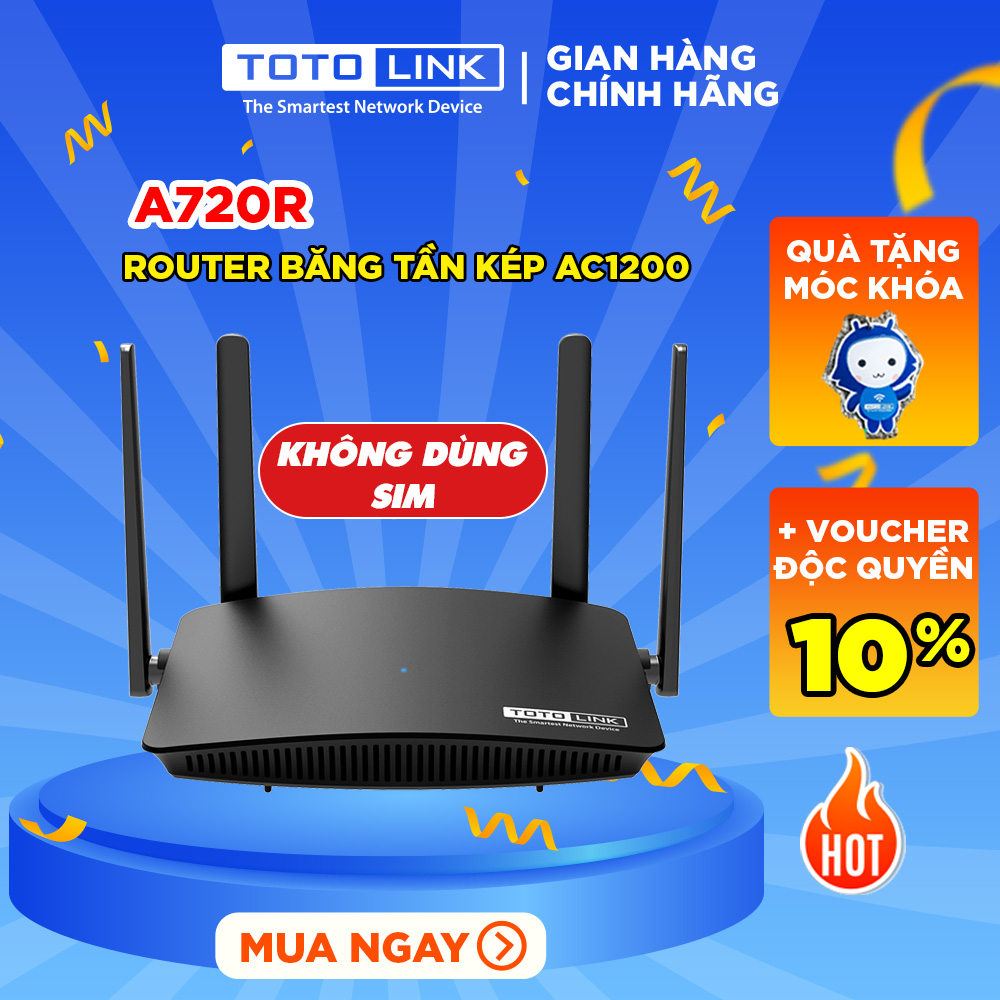 TOTOLINK - A720R - Router băng tần kép AC1200 - Hàng chính hãng ...