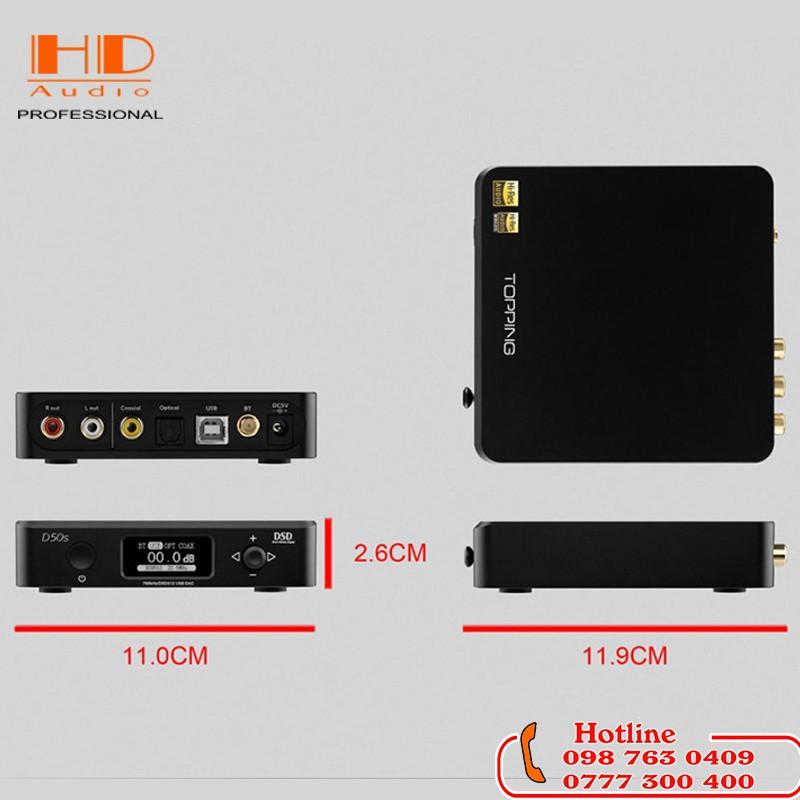 GIẢI MÃ TOPPING D50S- Bộ Giải Mã Âm Thanh DSD512 PCM 768khz,32bit - Chính hãng