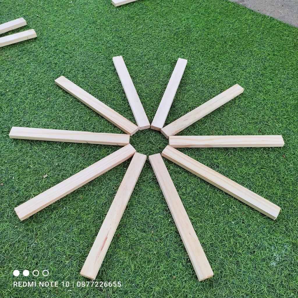 10 Nan gỗ thông 1,2/1.5 x 3/4 x 20/30/40cm chà nhám mịn tự decor ( Gỗ Mới )