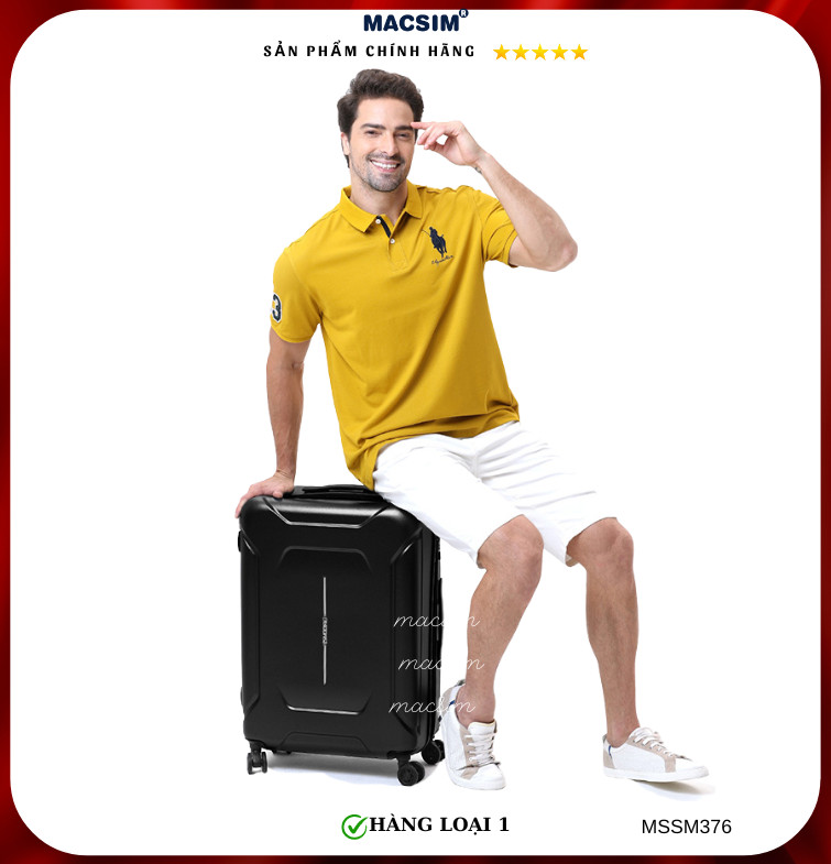 Vali cao cấp Macsim Smooire MSSM376 cỡ 20 inch màu đen - Hàng loại 1
