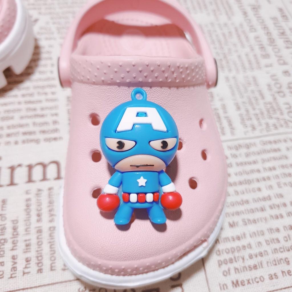 Nút gắn hkdesign/ phụ kiện trang trí 4D TO Siêu Anh Hùng Marvel - nhựa pvc gắn sục kids