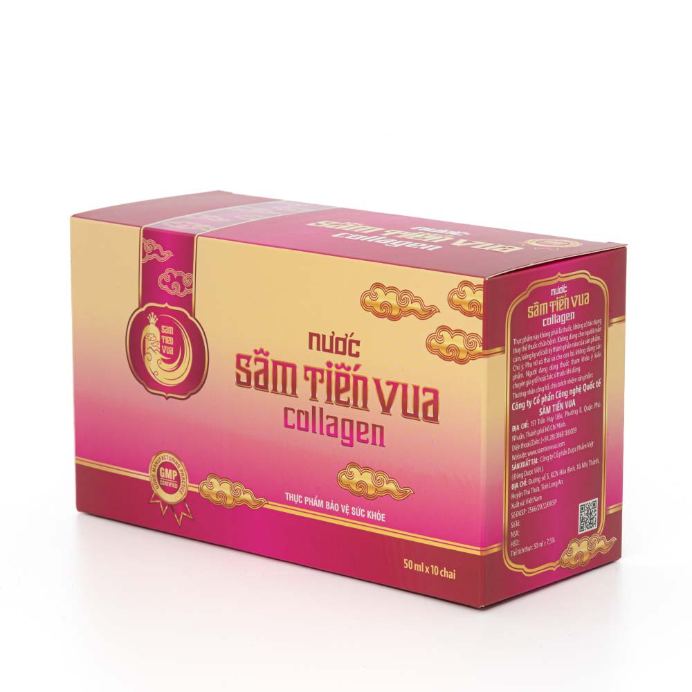 Combo Hạnh Phúc (Gồm 1 Hộp Nước Sâm Tiến Vua Collagen Và 1 Hộp Nước Sâm Tiến Vua) Thức Uống Cao Cấp Tốt Cho Sức Khỏe