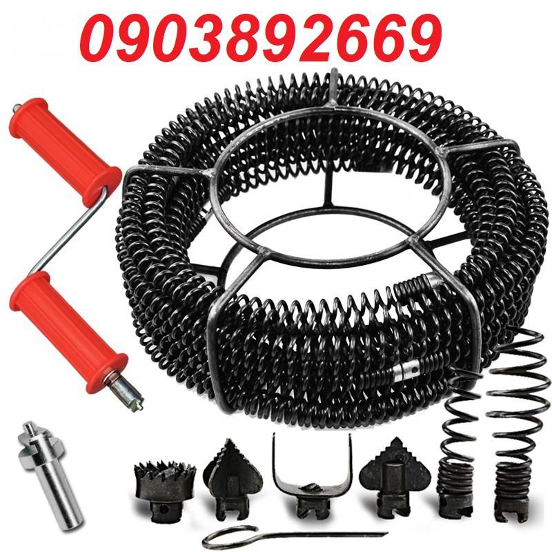Dây thông tắc cống lò xo phi 16 - dài 9m dùng tay quay