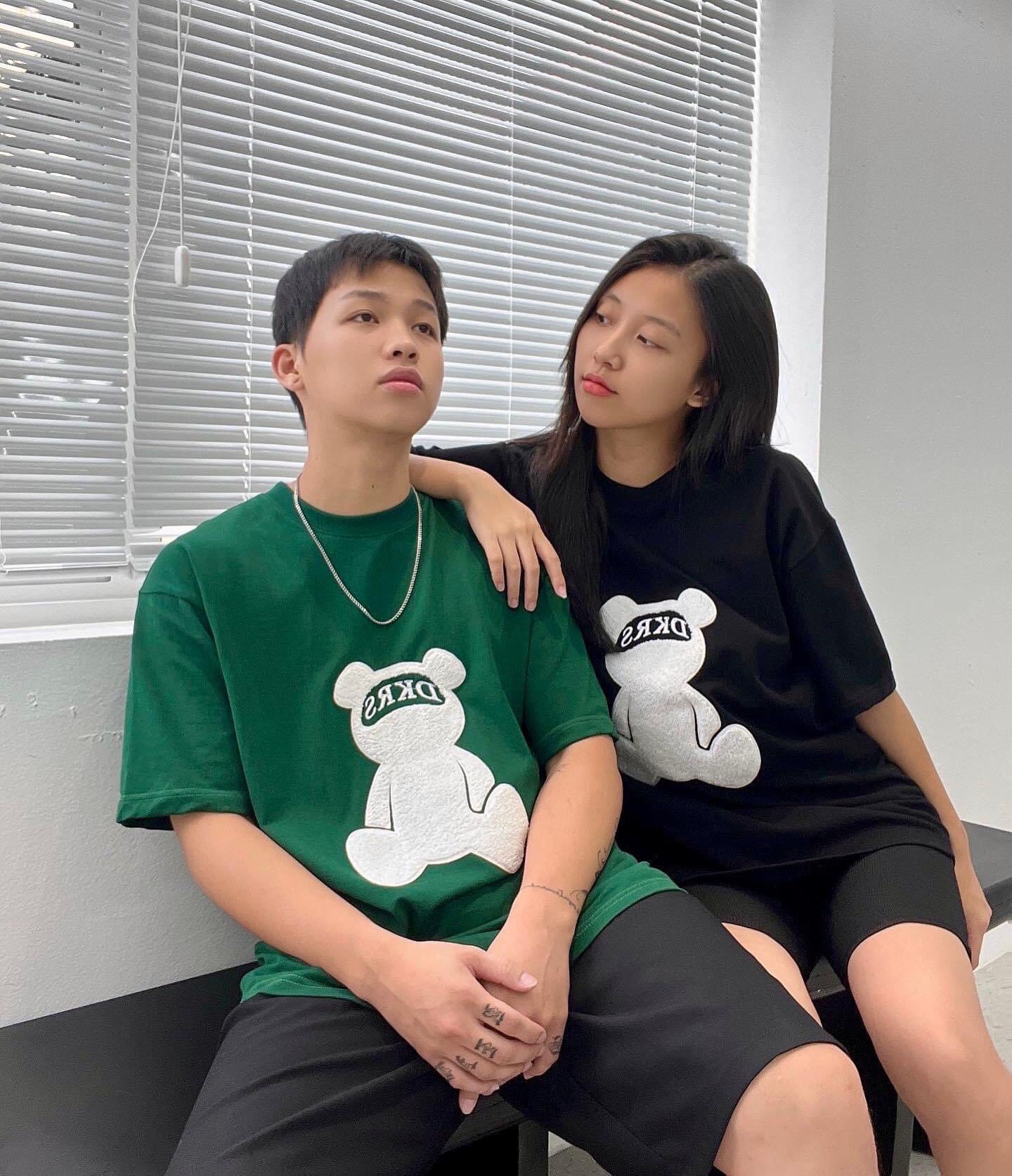 Áo thun nam nữ unisex , áo thun nữ form rộng , áo thun nam tay lỡ form rộng , áo thun nam nữ cặp , áo thun đẹp đi chơi đi học gấu DKRS