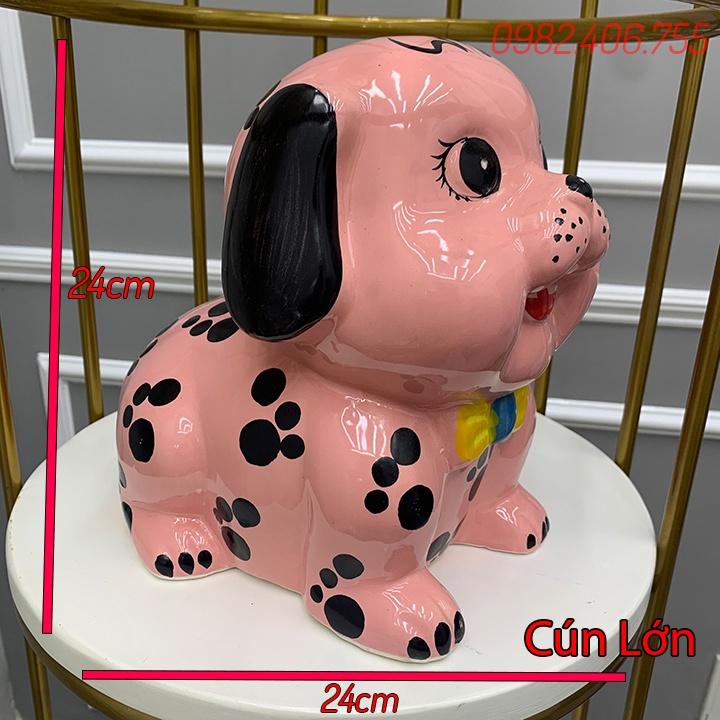Ống tiết kiệm men sứ hình chó cún siêu đáng yêu, heo lợn đất đẹp giá rẻ bát tràng