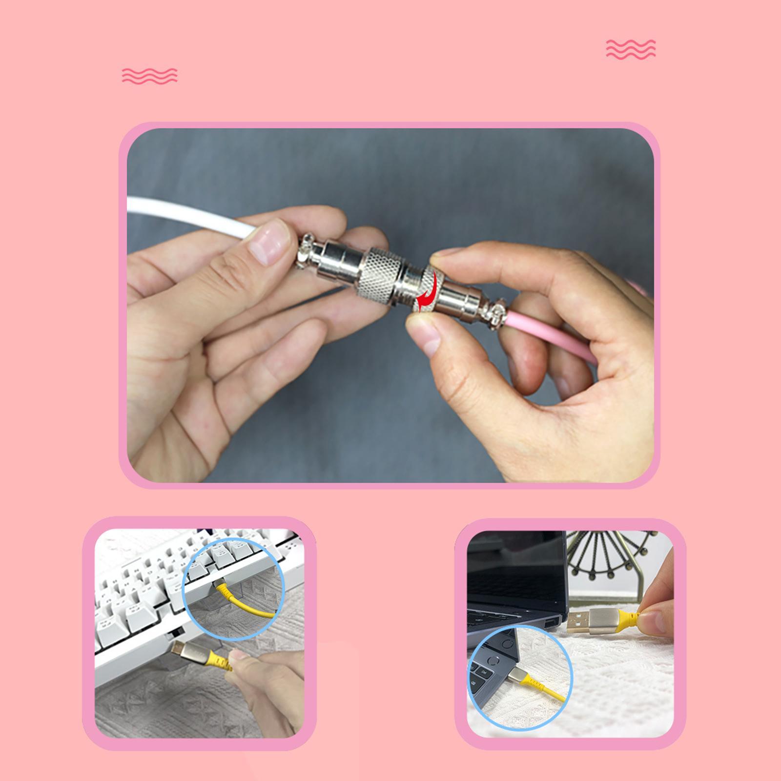 Almencla Coiling Spring Spiral Cable Detachable Type-C Cable for Keyboard