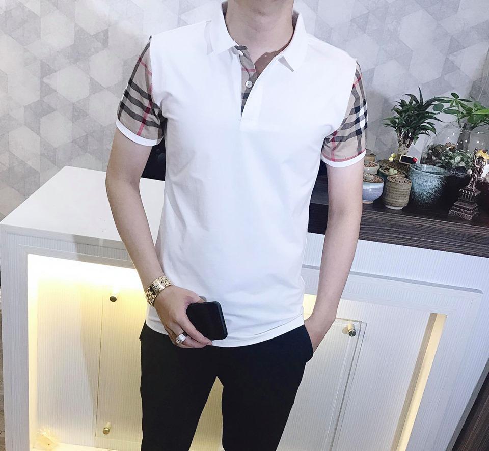 Áo Thun Nam Có Cổ Tay Phối Caro Cool Ngầu