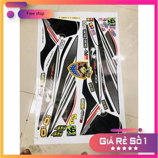 Tem rời dành cho xe Exciter 2011 LC trắng đen