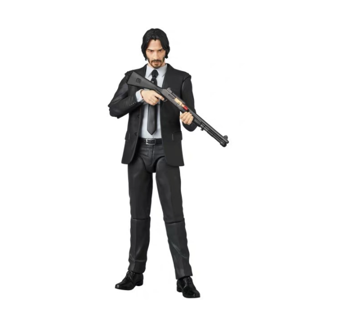 Mô hình Khớp John Wick và chú chó có 2 mặt thay thế 17cm