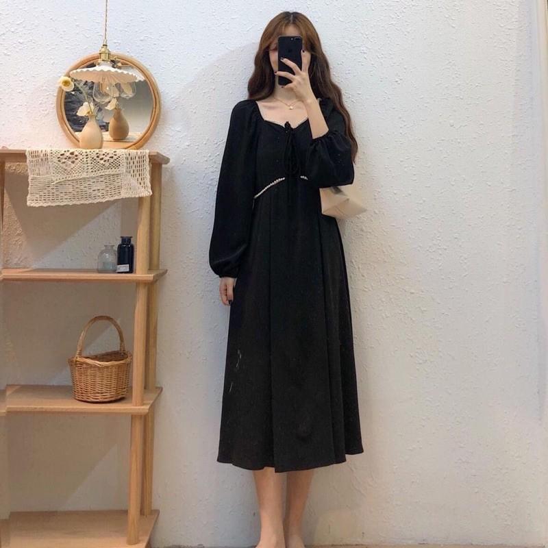 ĐẦM ĐEN TAY DÀI DÁNG DÀI