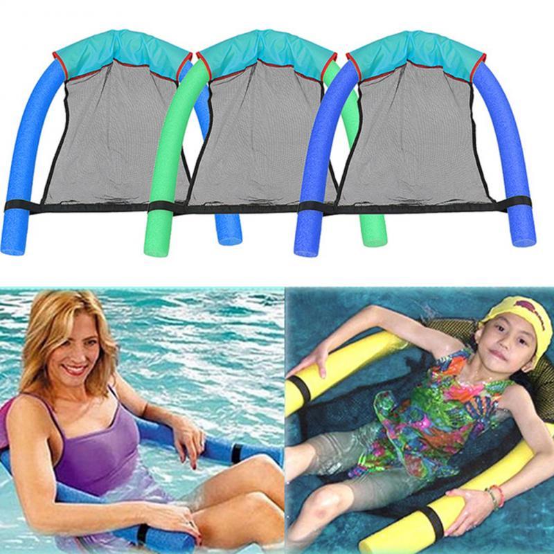Swimming Floating Chair Pool Float Party Kids Adult float Bed Seat Water Flodable Ring Lightweight Beach Ring Noodle Net chair