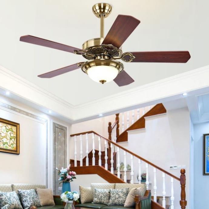 Quạt đèn trần OLDIN trang trí nội thất cổ điển, sang trọng động cơ đồng 90W cực mạnh