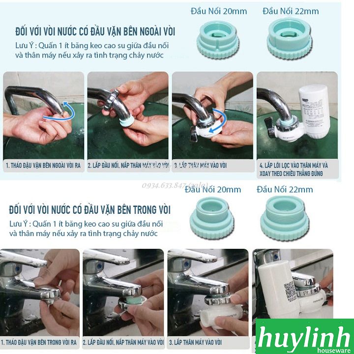 Thiết bị máy lọc nước tại vòi Joyoung JYW-T03 - Lọc nước máy - Lõi lọc 5 cấp - Hàng chính hãng