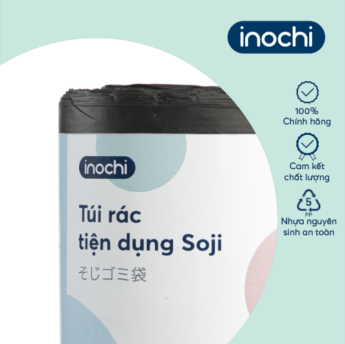 Túi rác tiện dụng Inochi - Soji 25L x 28 túi (Size M)(có quai cầm)