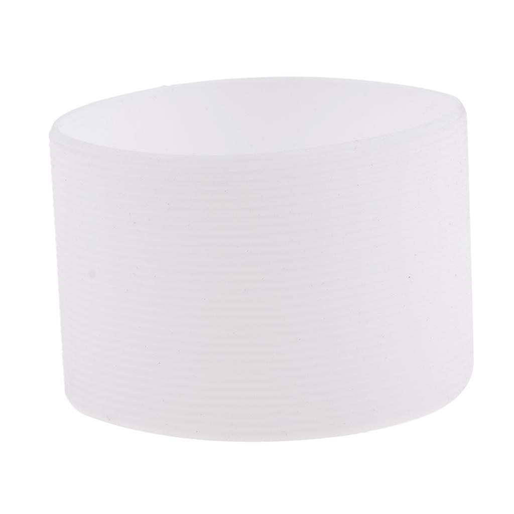 Silicone Sleeve for Sports Water Cup Glass Bottles , White Color