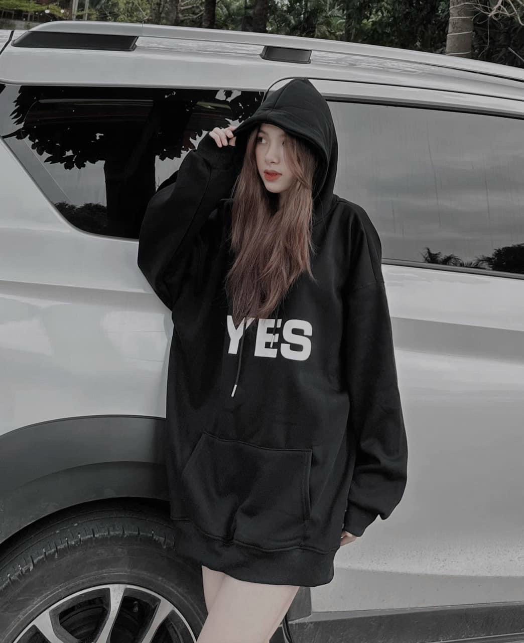 Áo Khoác Hoodie Nam Nữ Họa Tiết Chữ YES - NO Phản Quang Chất Nỉ Mềm Mịn Cao Cấp TP