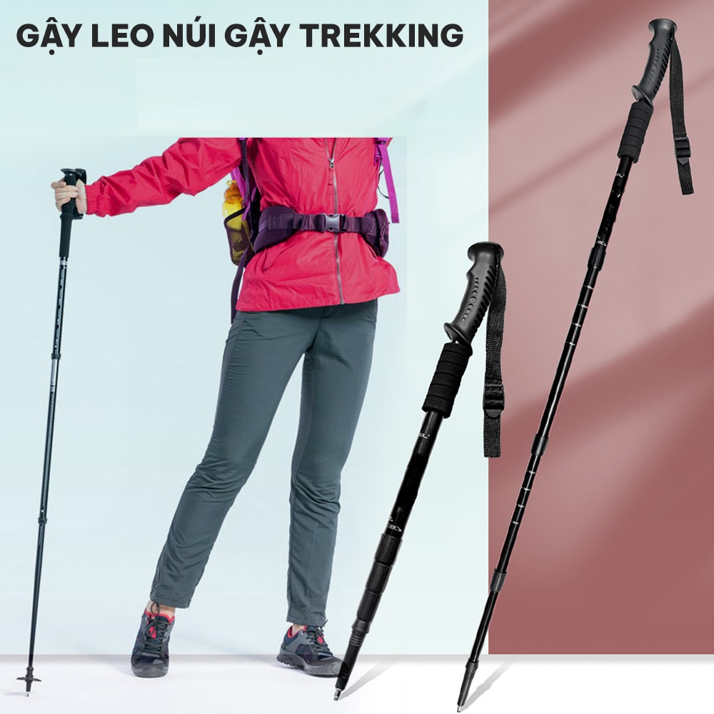 Gậy Leo Núi Dã Ngoại Gậy Trekking Có Thể Điều Chỉnh Độ Cao Làm Từ Hợp Kim Nhôm Chắc Chắn - Hãng dododios