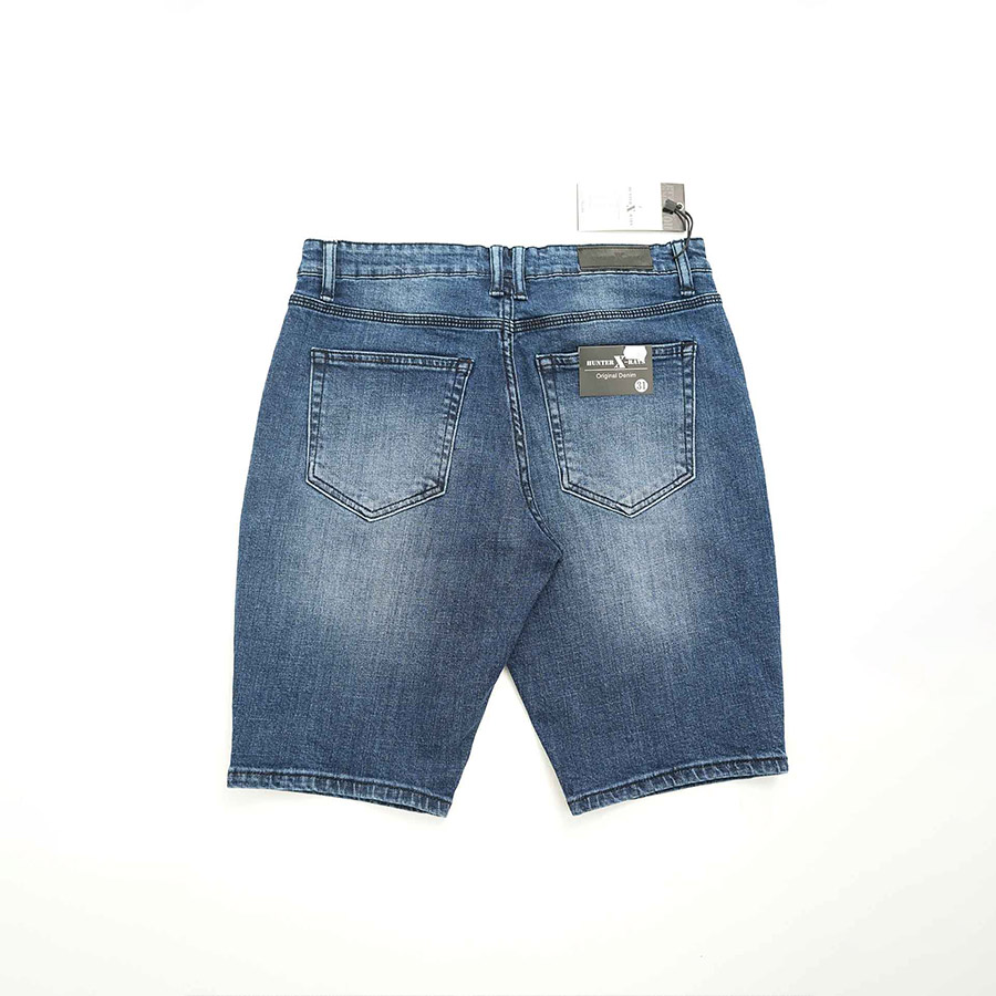 Quần Short Jeans Nam Cao Cấp HUNTER X-RAYS Form Slimfit Thun Màu Xanh S68