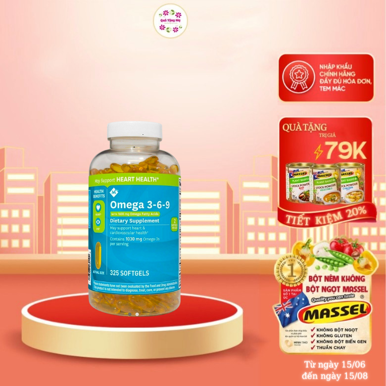 Dầu cá Omega 369 Member’s Mark Supports Heart Health Mỹ tăng sức khỏe cho tim, não, khớp, mắt và cải thiện da khô - QuaTangMe Extaste