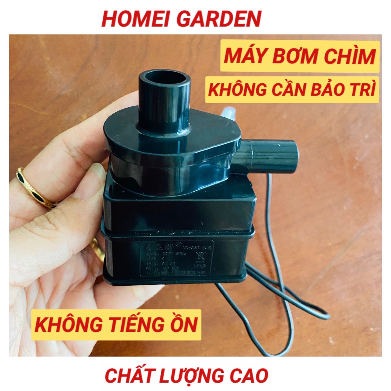 Bộ lọc oxy hóa 220V 9W máy bơm chìm đầu bơm 80cm 450L/h máy bơm nước không chổi than áp suất cao -G0010