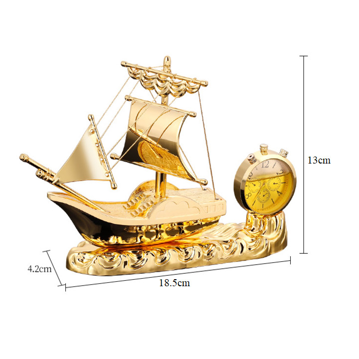 Thuyền buồm thuận buồm xuôi gió tích hợp đồng hồ, nước hoa trang trí taplo ô tô, trang trí nhà cửa, bàn làm việc