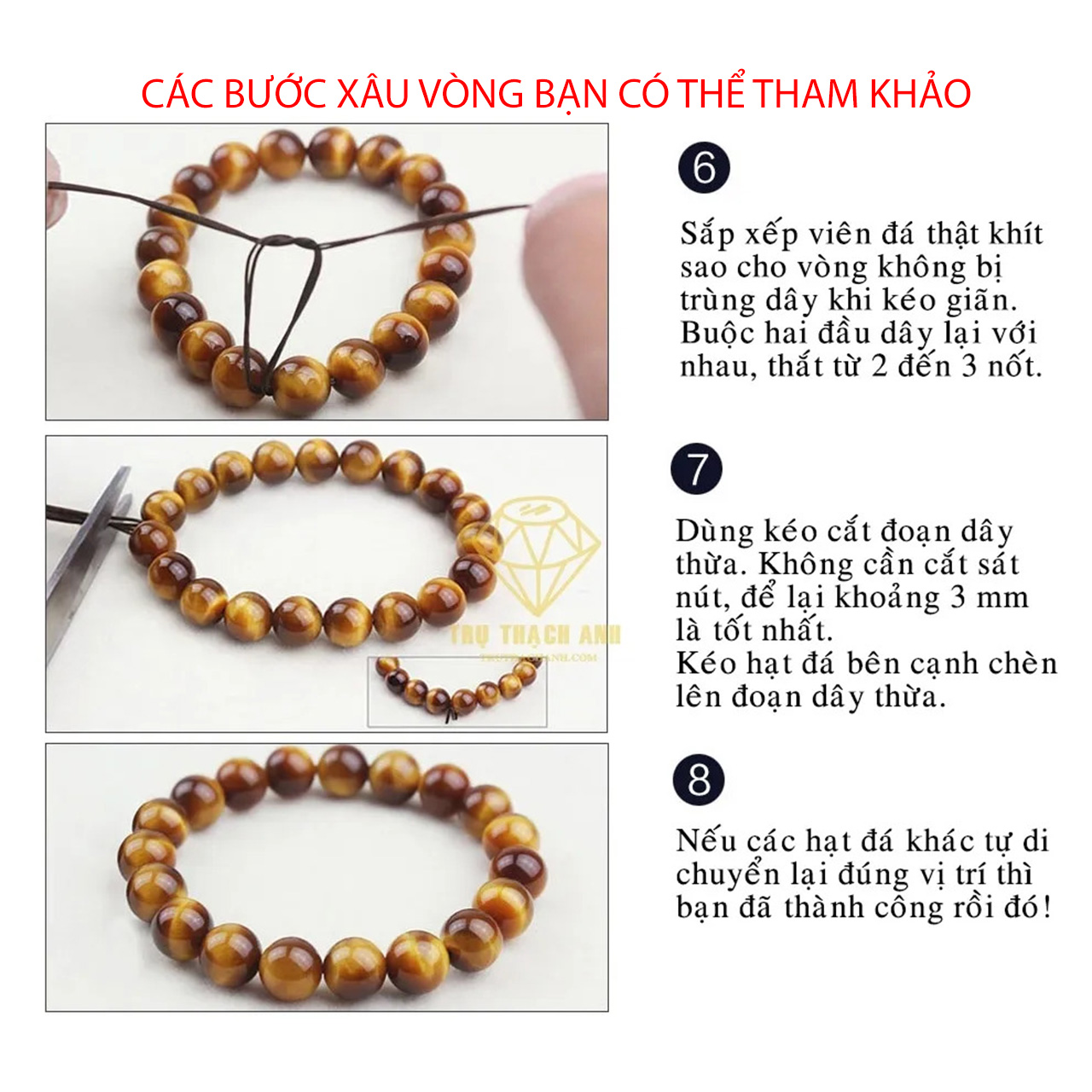 Hạt Lẻ Đá Mắt Hổ Nâu Đỏ MDJ Cỡ hạt 6 8 10 12 mm Phụ Kiện Làm Vòng Tay Phong Thủy Mệnh Hỏa và Thổ, Trang Sức Handmade