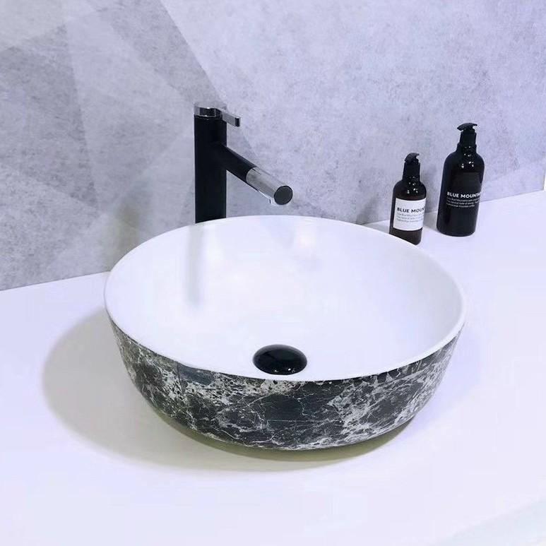 Chậu lavabo rửa mặt chất liệu sứ họa tiết - Chậu sứ mỹ thuật mẫu mới giá tốt