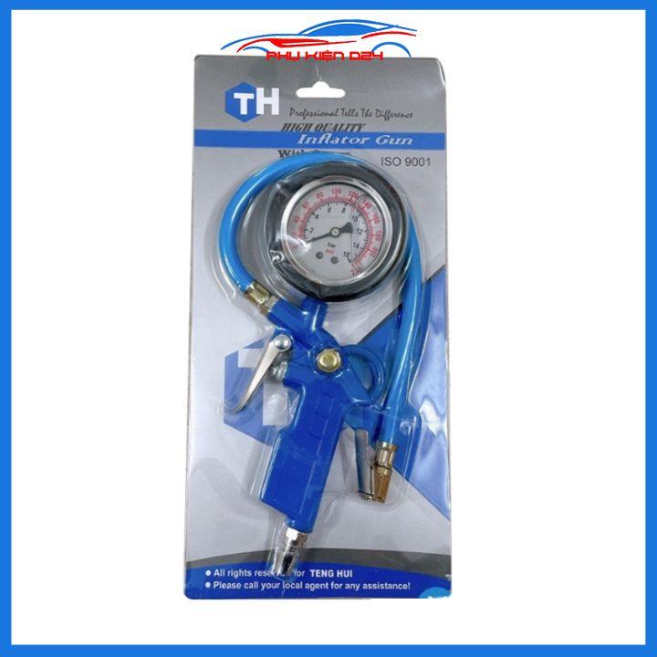 Tay bơm lốp xe có đồng hồ đo bằng Dầu Teng Hui tay cầm dạng súng