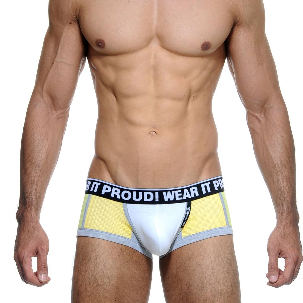 Quần lót nam lưới cao cấp chất liệu cotton STUD màu Xanh/Vàng U1050BLT04